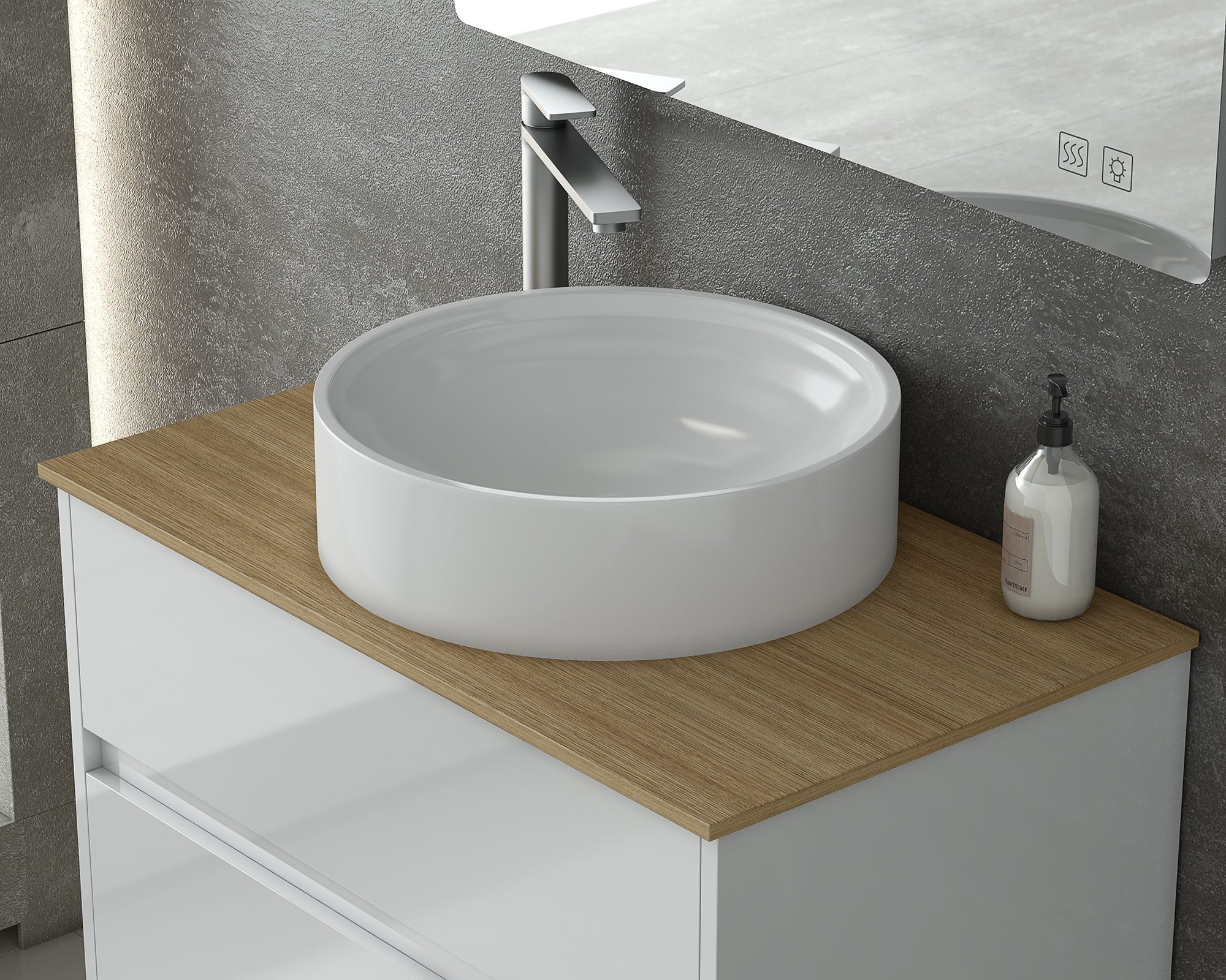 DROP INSTINCT 80 White Top Badmöbel 80 cm weiß