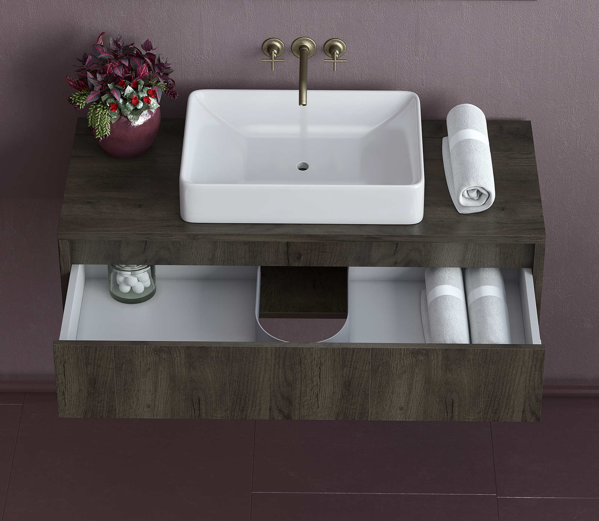 DROP Martinidis Vienna Combo 75 Waschtisch-Set Walnut