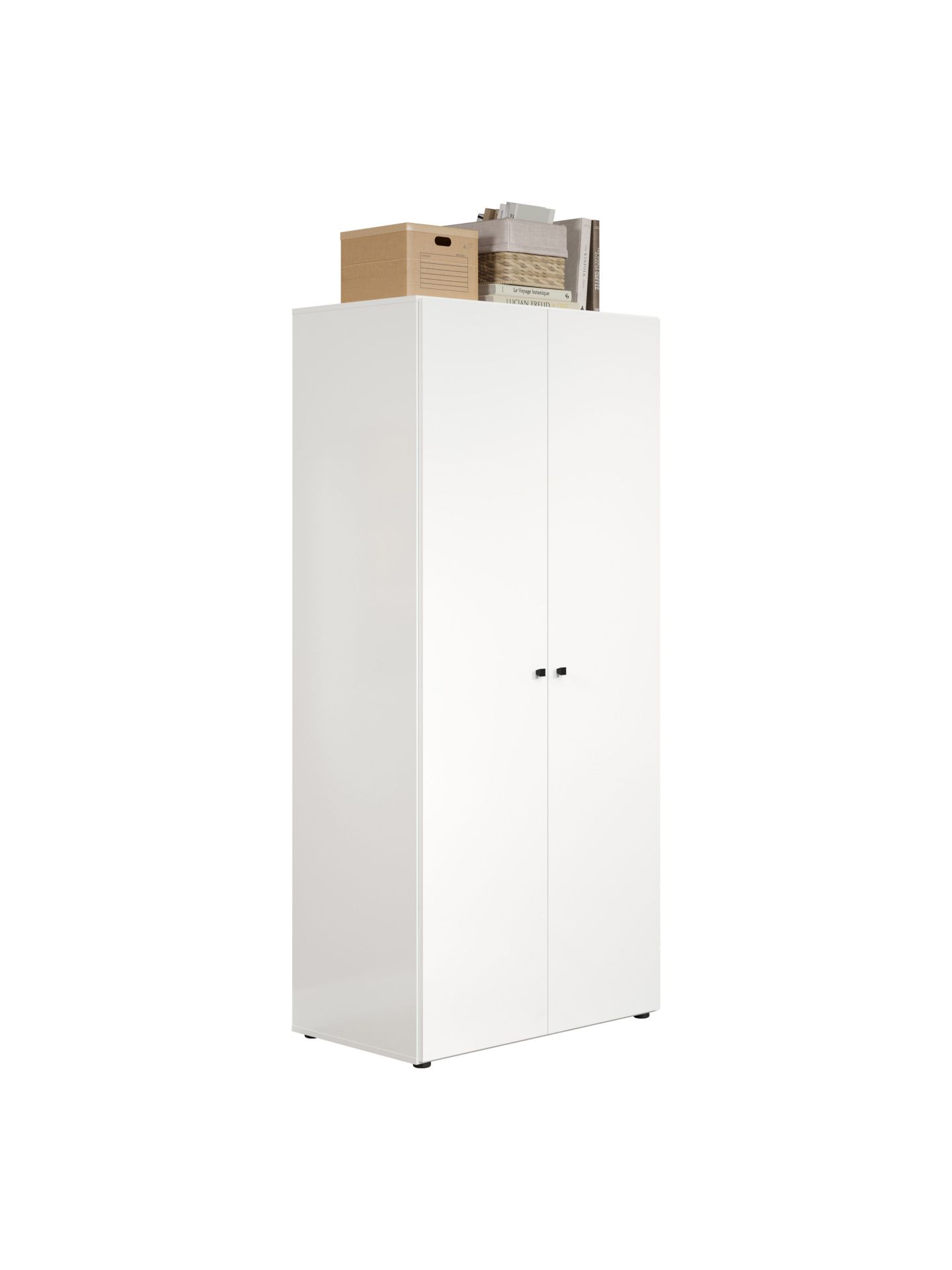 trendteam Basics Kleiderschrank Weiß Dekor 2-türig