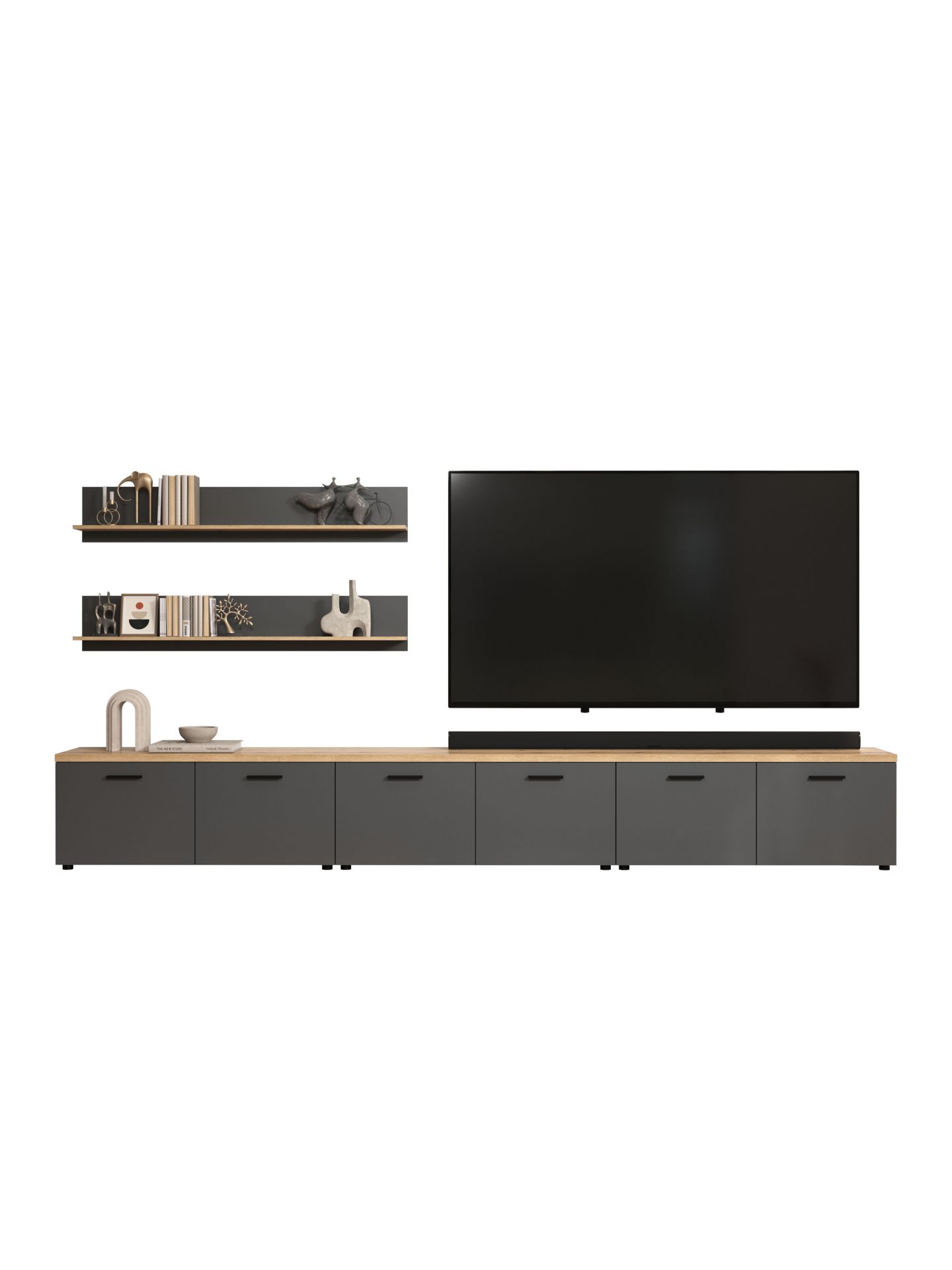 trendteam Baggio Anbauwand Anthrazit Coast Evoke Oak