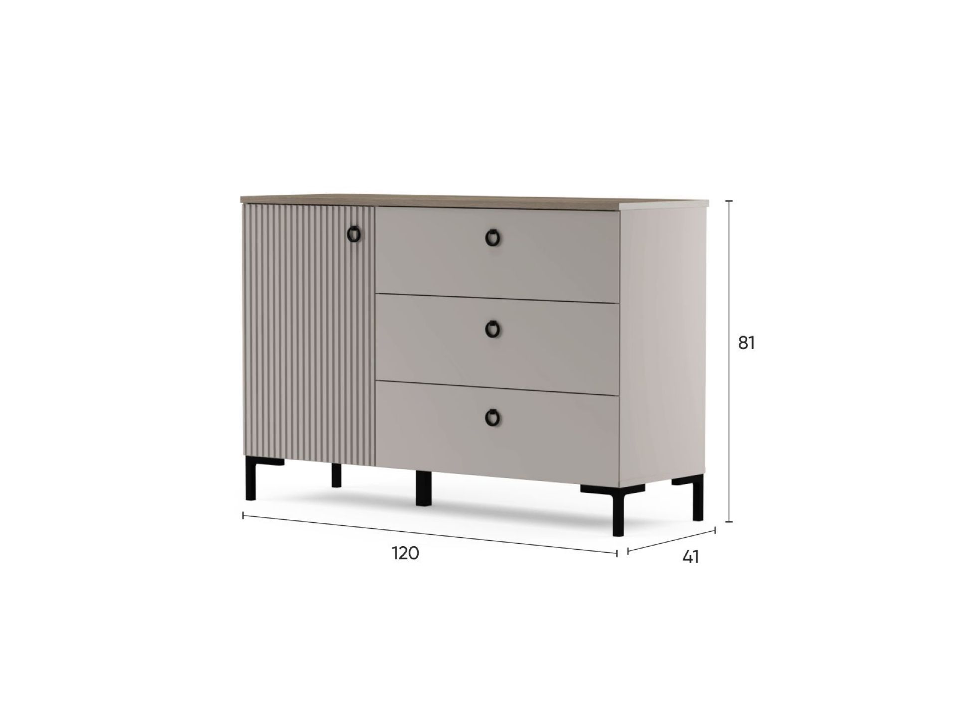 trendteam Lucrezia Sideboard Cashmere Silverjack Eiche