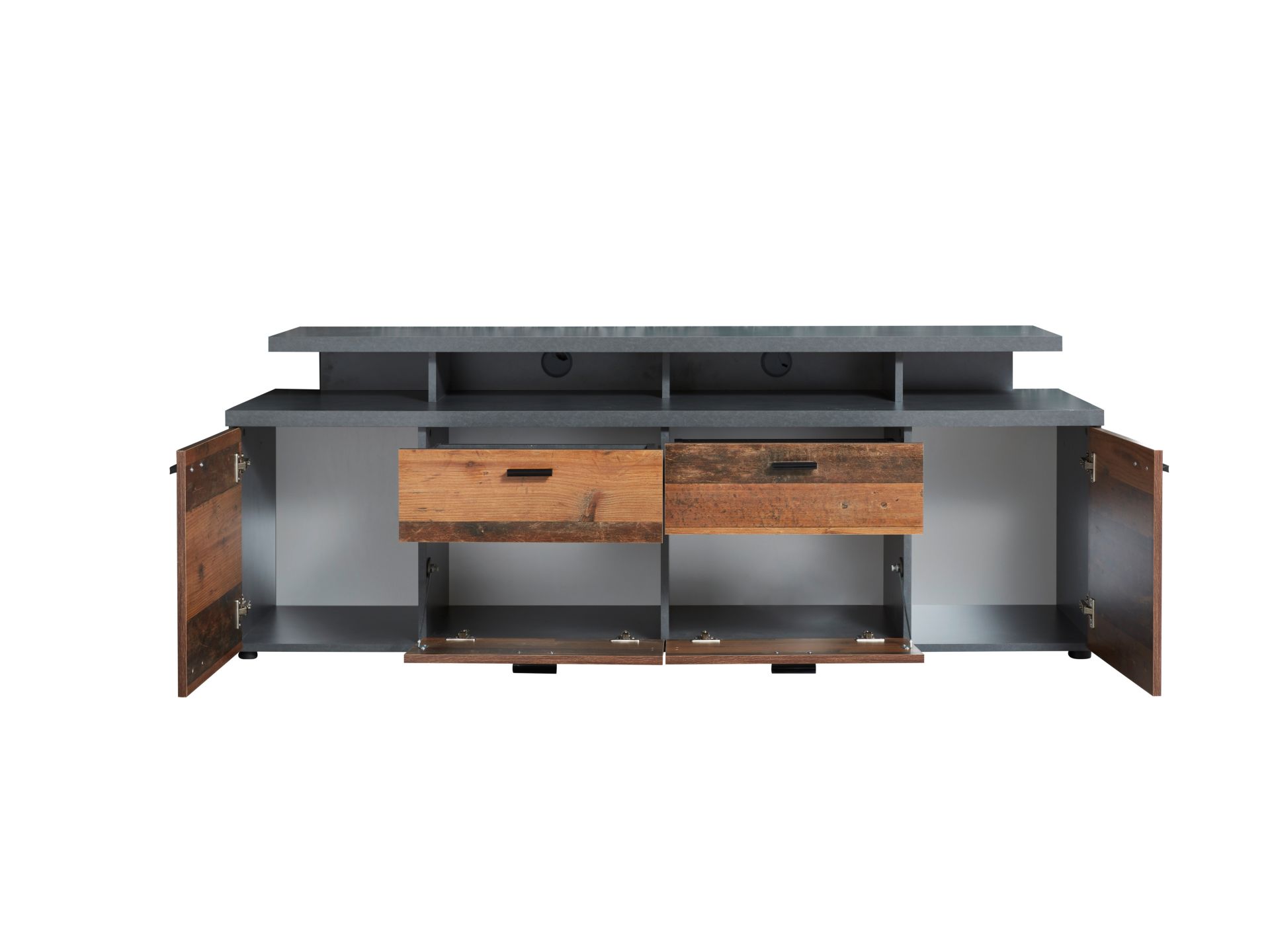 trendteam Mood TV-Lowboard Dunkelgrau Matera Old Wood