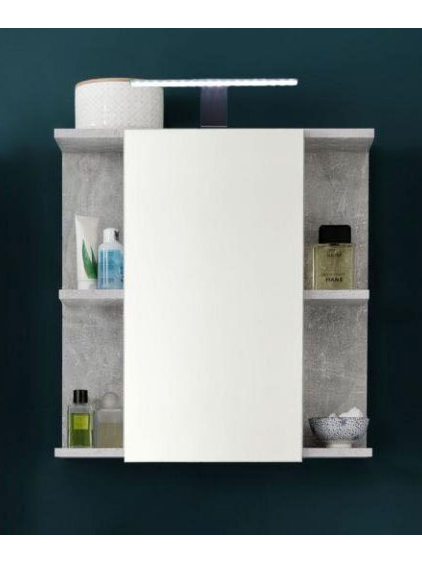trendteam Nano Spiegelschrank Grau Beton Badschrank Beleuchtung