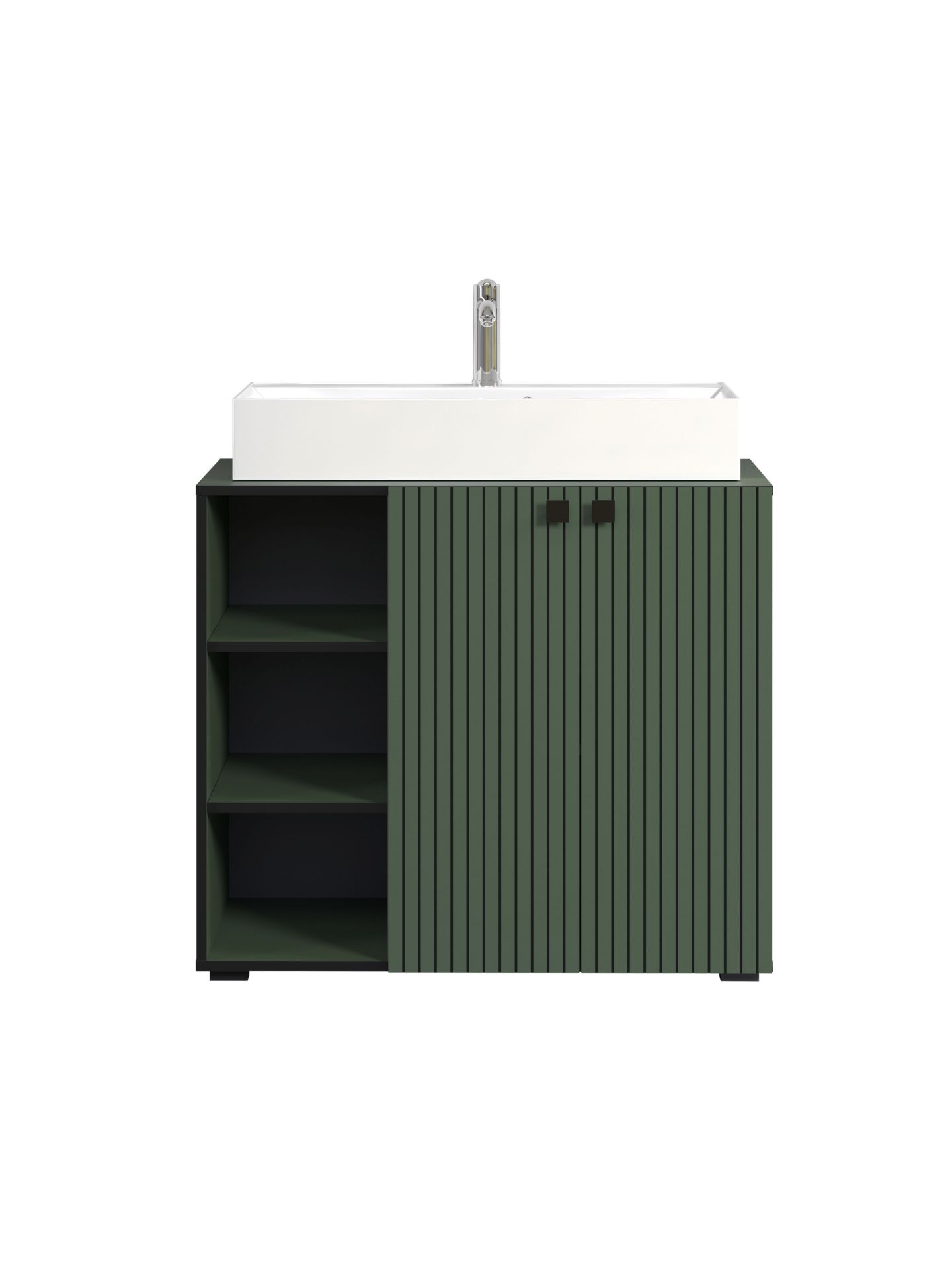 trendteam PureBliss Waschbeckenunterschrank Grün Becken