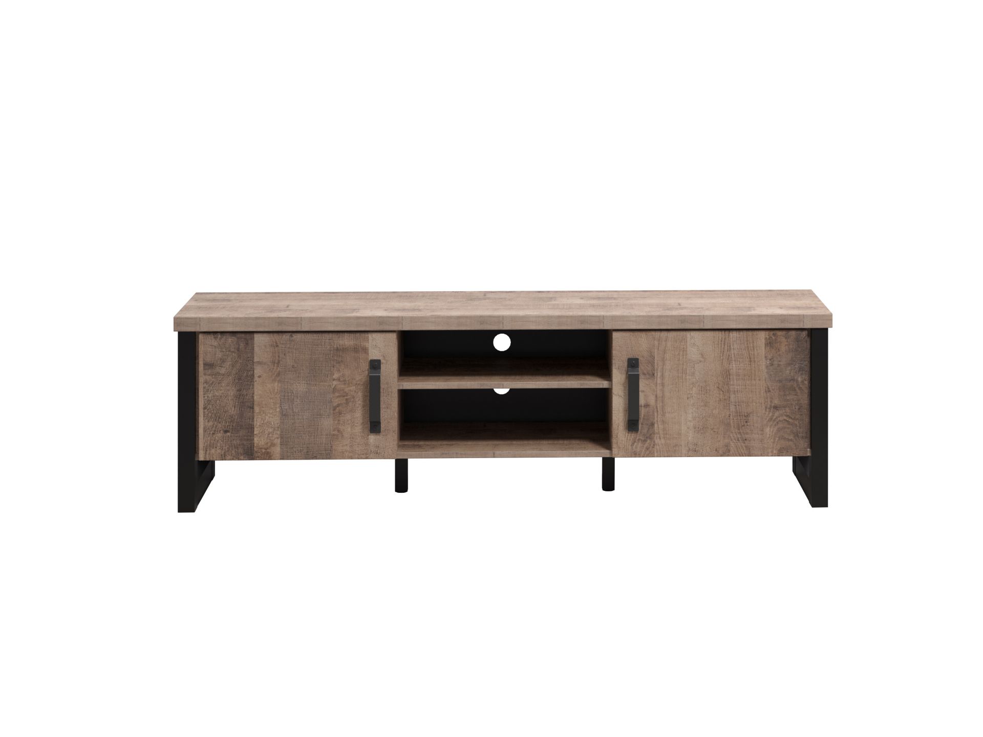 trendteam Emile TV-Lowboard Eiche Tabak Schwarz TV-Board