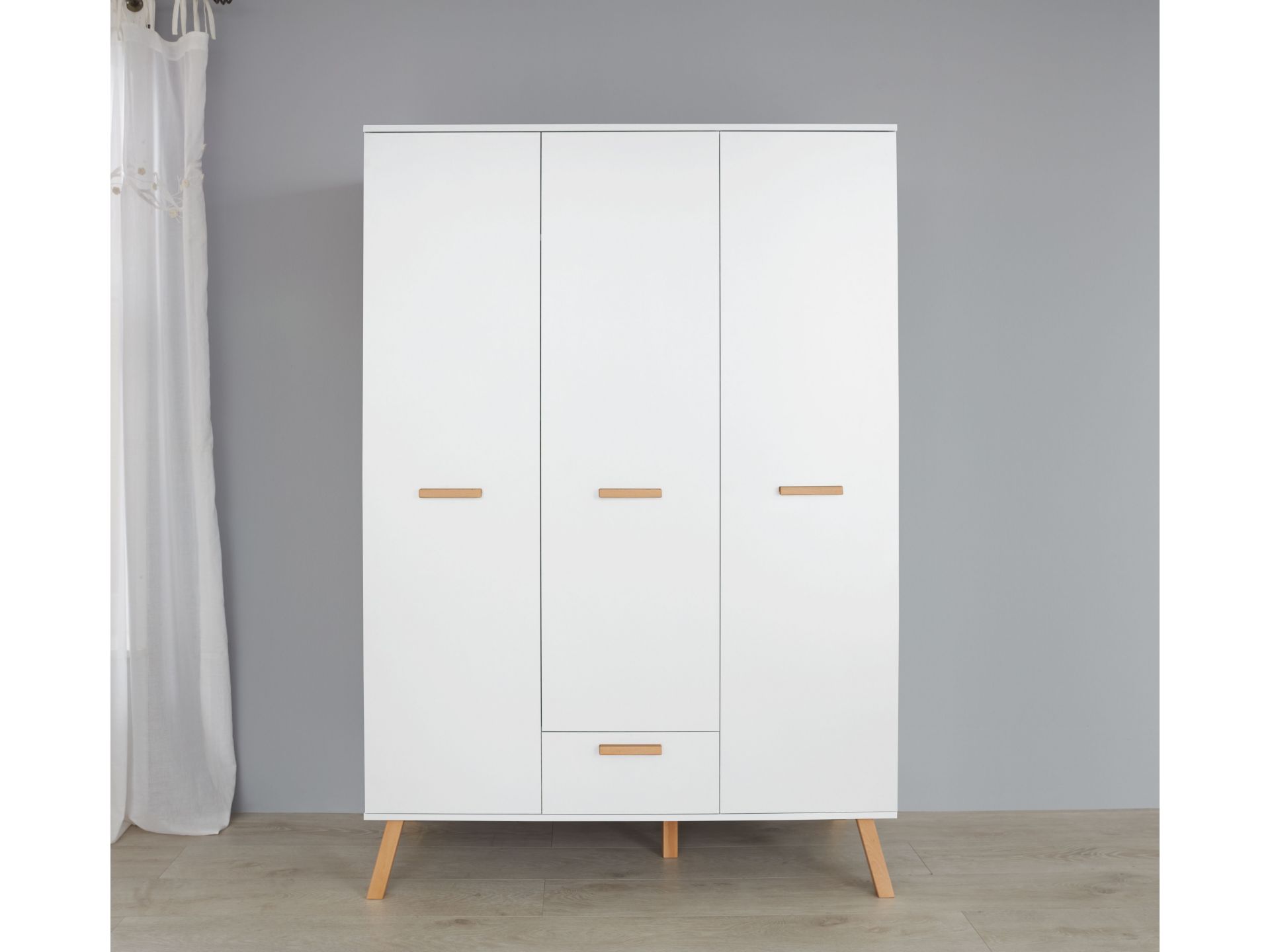 trendteam Mats 3TR 1SK Kleiderschrank weiß 3-türig