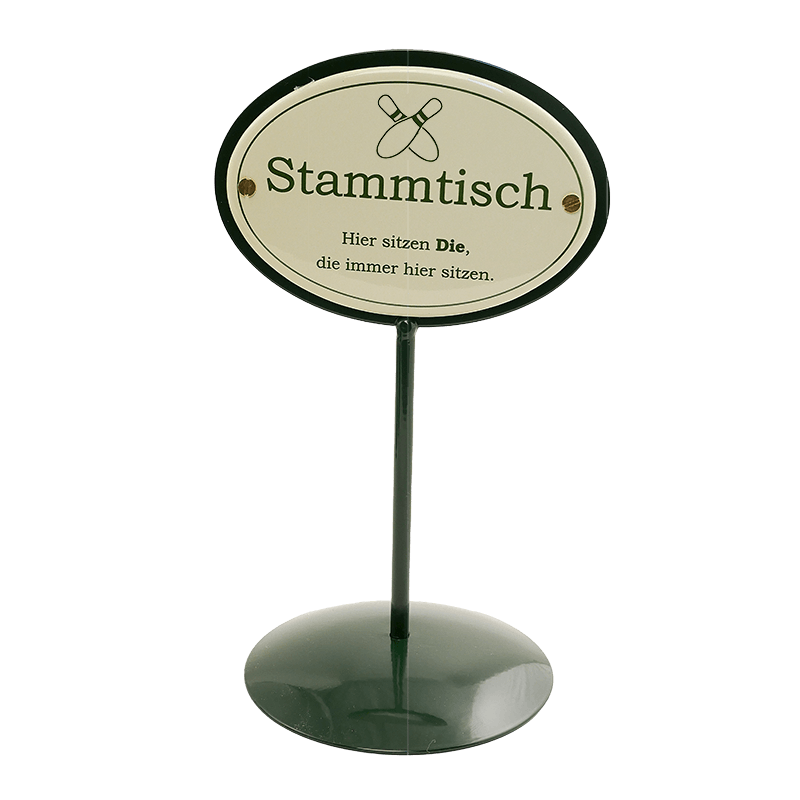 Münder Email Stammtischständer 25 cm Motiv Kegel grün/creme