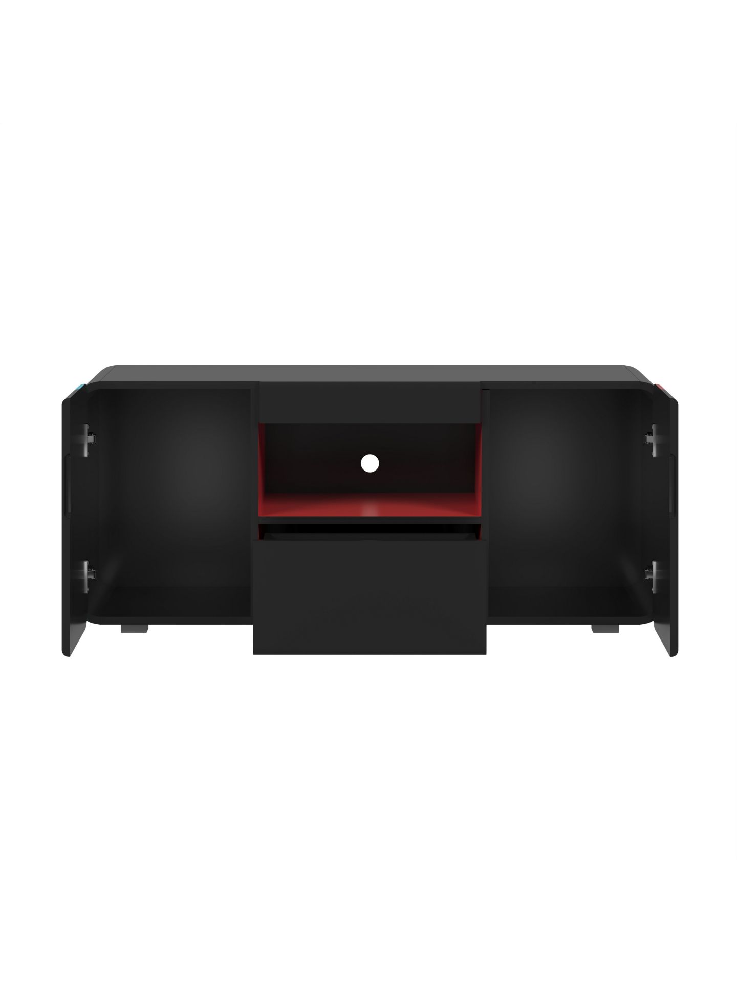 trendteam LevelUp TV-Lowboard Schwarz Rot Blau Lack