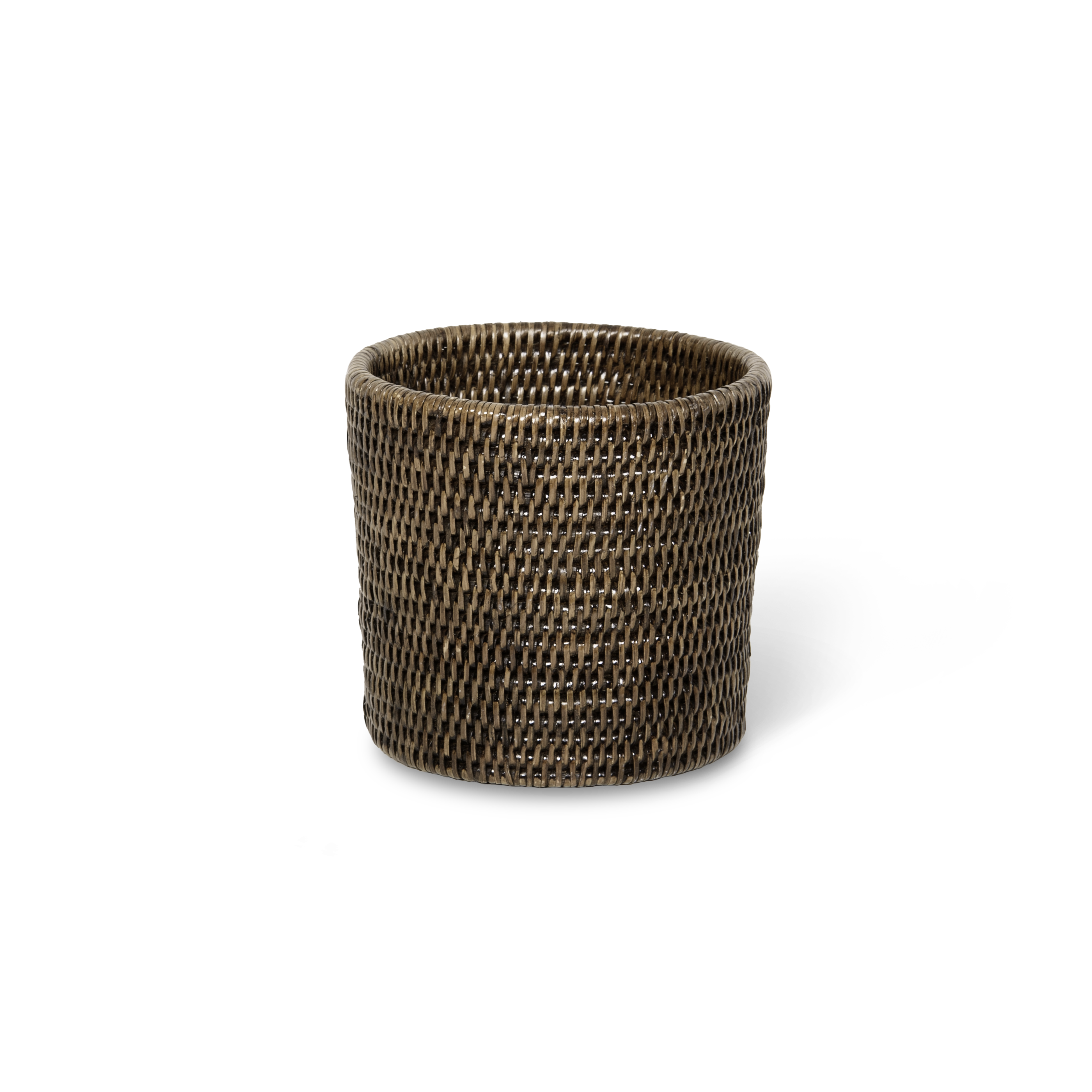 Decor Walther Basket ZK Korb Rattan Dunkel rund handgeflochten