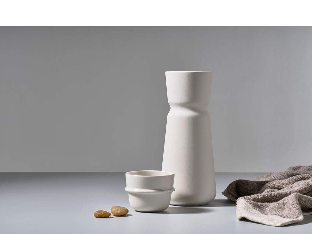 Zone Denmark Inu Karaffe 0,7 L Offwhite mit Tasse Steinzeug