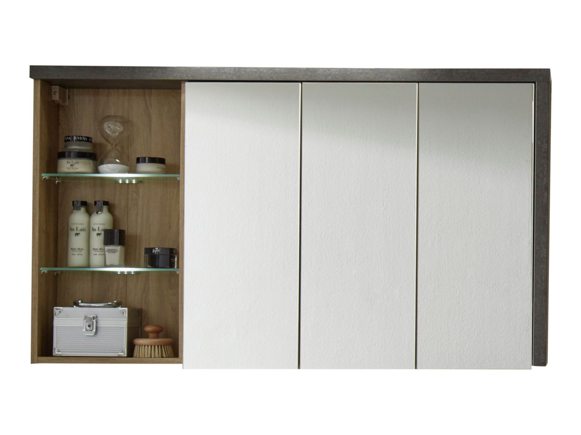 trendteam Bay Spiegelschrank Eiche honig Beton