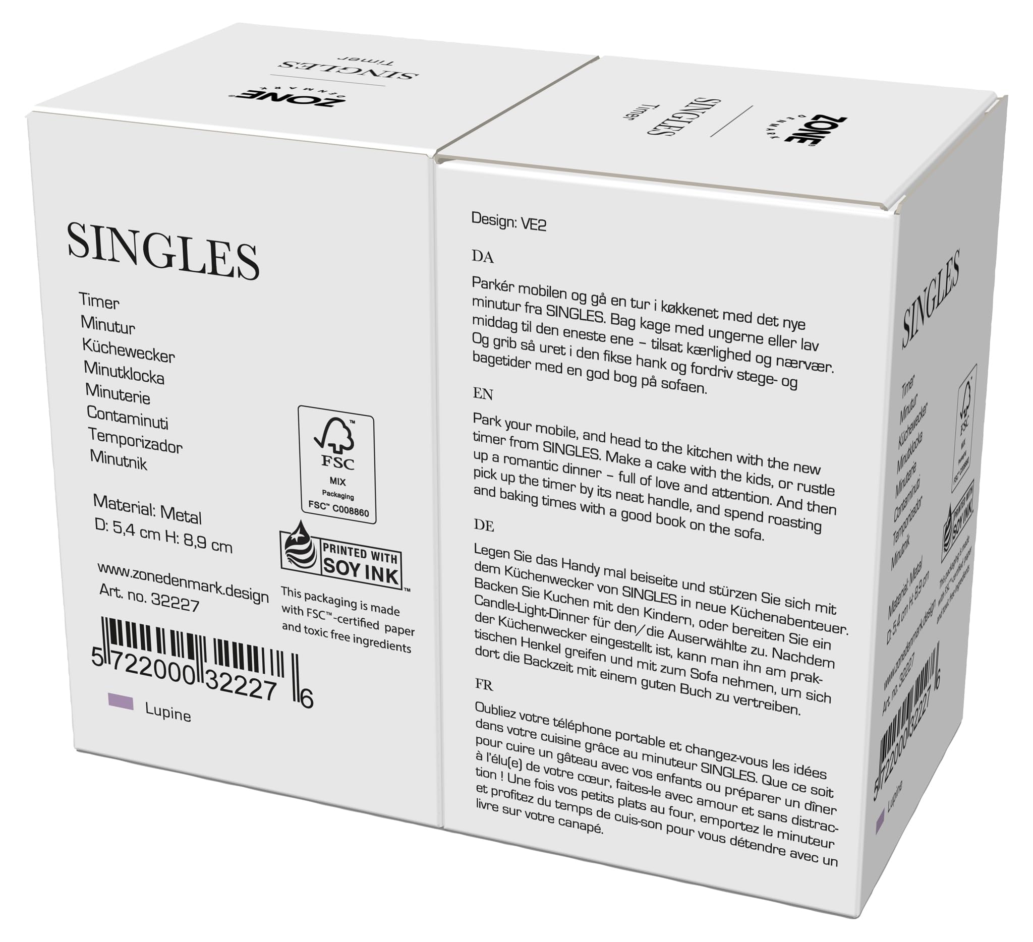 Zone Denmark Singles Küchentimer Metall 60 Min Lupine