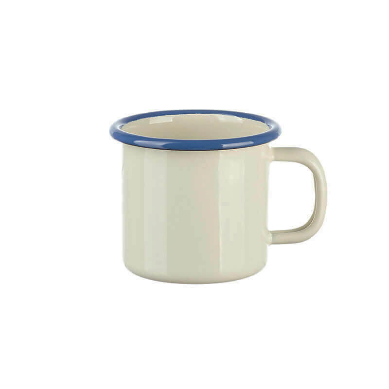 Münder Email Nostalgie Becher 6 cm creme/blau Emaille 0,1 L