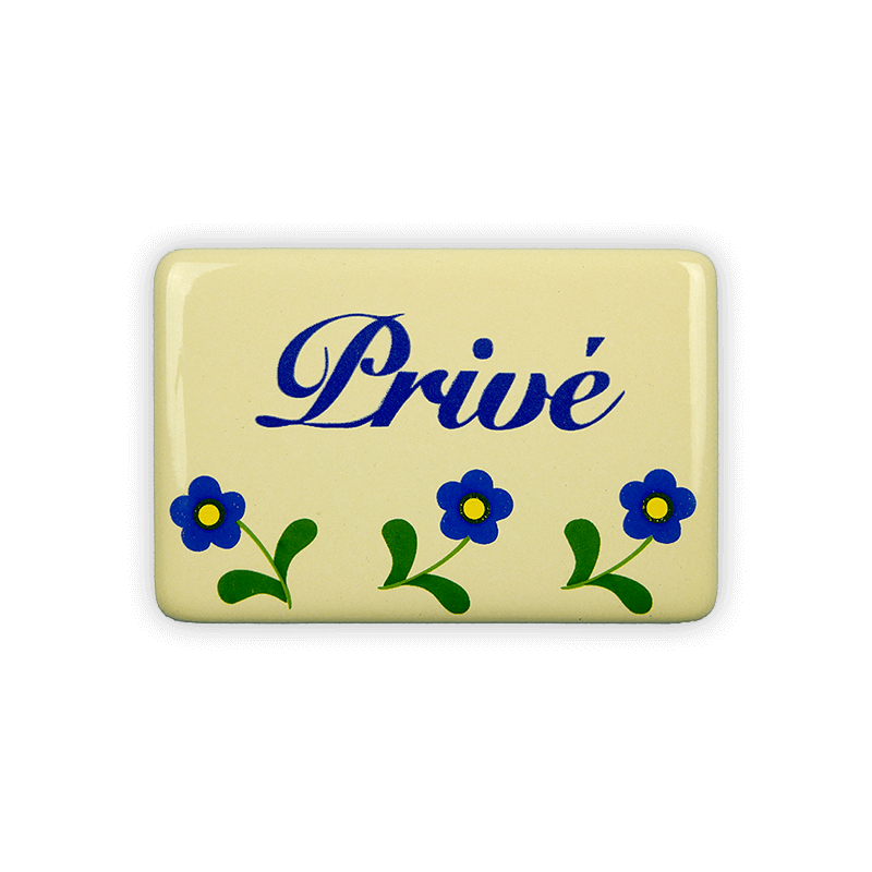 Münder Email Lagerschilder Privé Türschild 6x4 cm Blümchen
