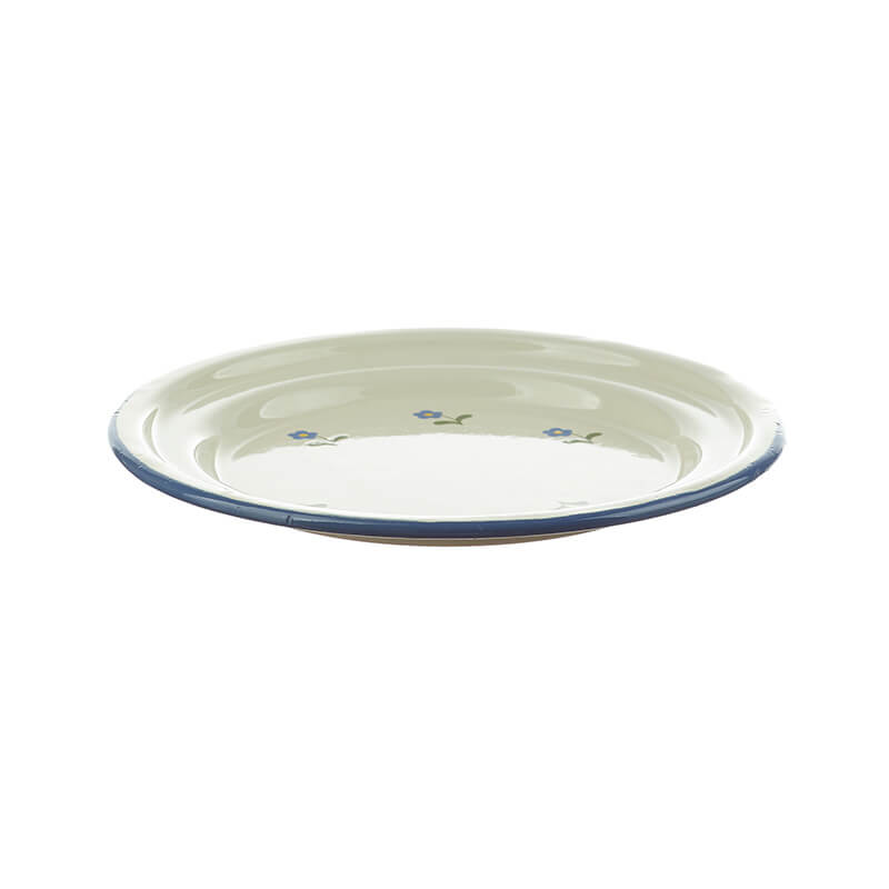 Münder Nostalgie-Geschirr Kinderteller 18 cm creme/blau Blümchen