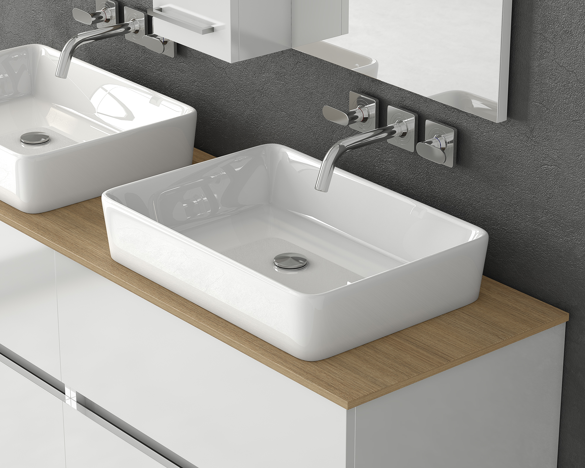 DROP LUXUS 140 White Waschtisch Badmöbel weiß