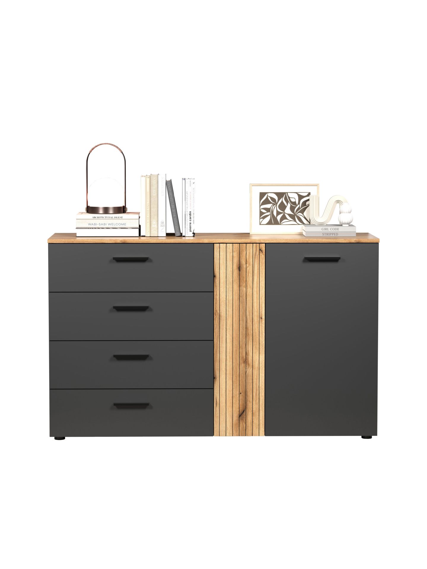 trendteam Esteban Kommode 2TR4SK Anthrazit Eiche
