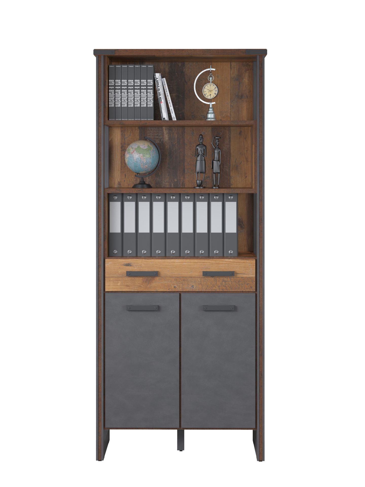 trendteam Prime Büroschrank Old Wood mit Regalteil