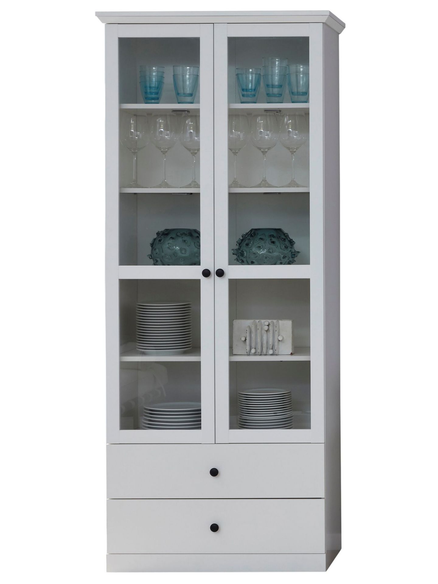 trendteam Brandson Baxter Vitrine Weiß Dekor