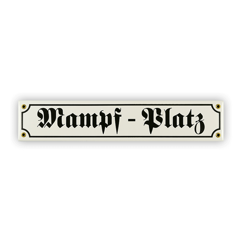 Münder Mini-Straßenschild Mampf-Platz weiß 40 cm