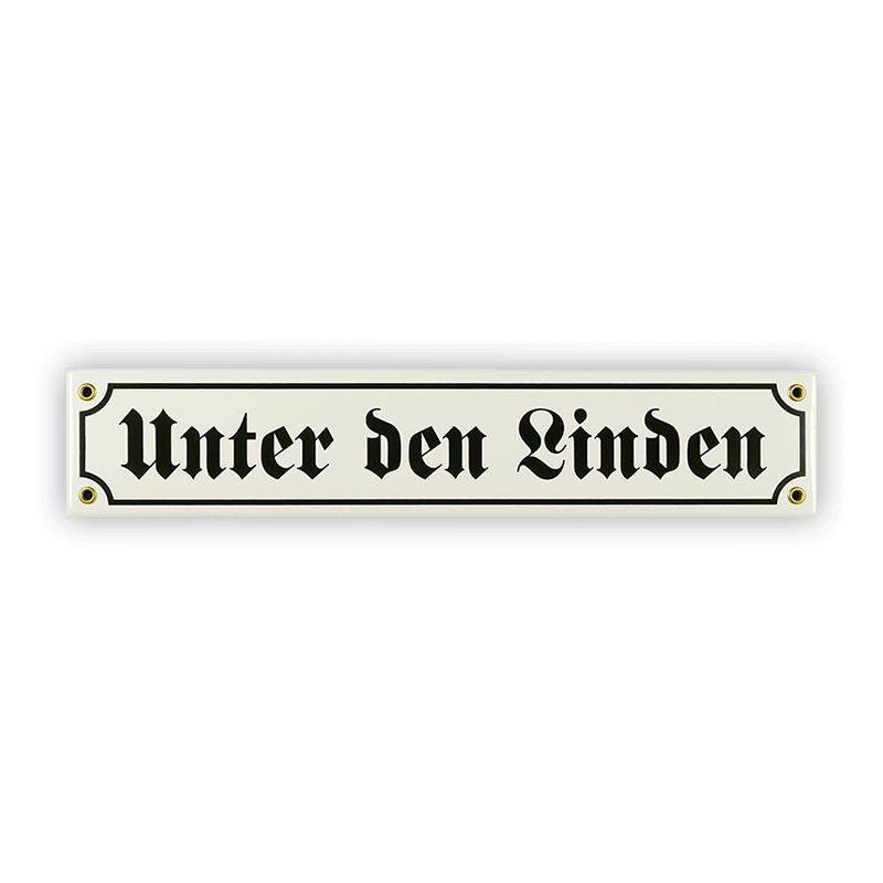 Münder Email Unter den Linden Mini-Straßenschild 40x8 cm