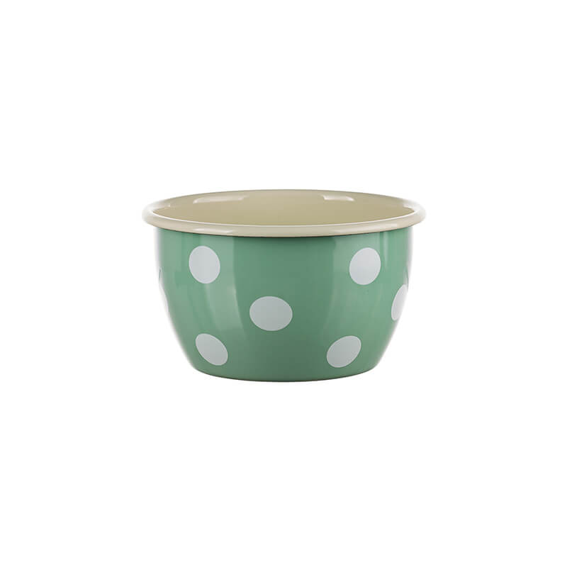 Münder Nostalgie-Geschirr Salatschüssel 14 cm pastell Tupfen hellblau
