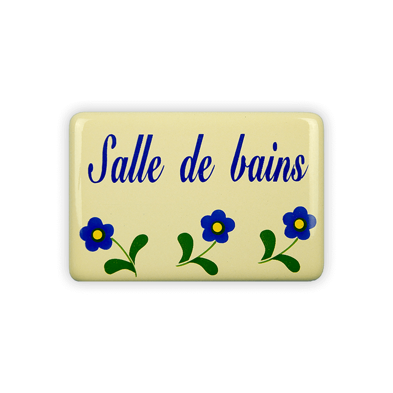 Münder Emaille Lagerschilder Salle de bains Emailschild 6x4 cm Blümchen