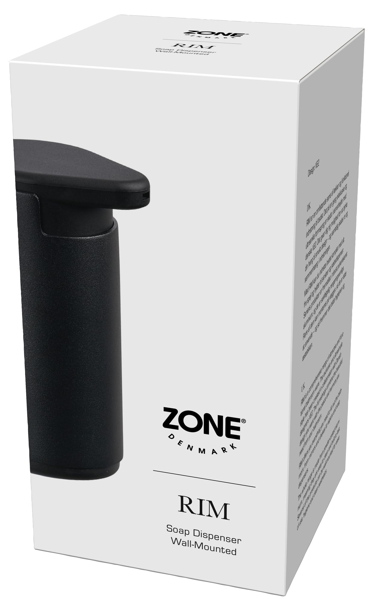 Zone Denmark RIM Seifenspender Wand 200ml Schwarz Aluminium