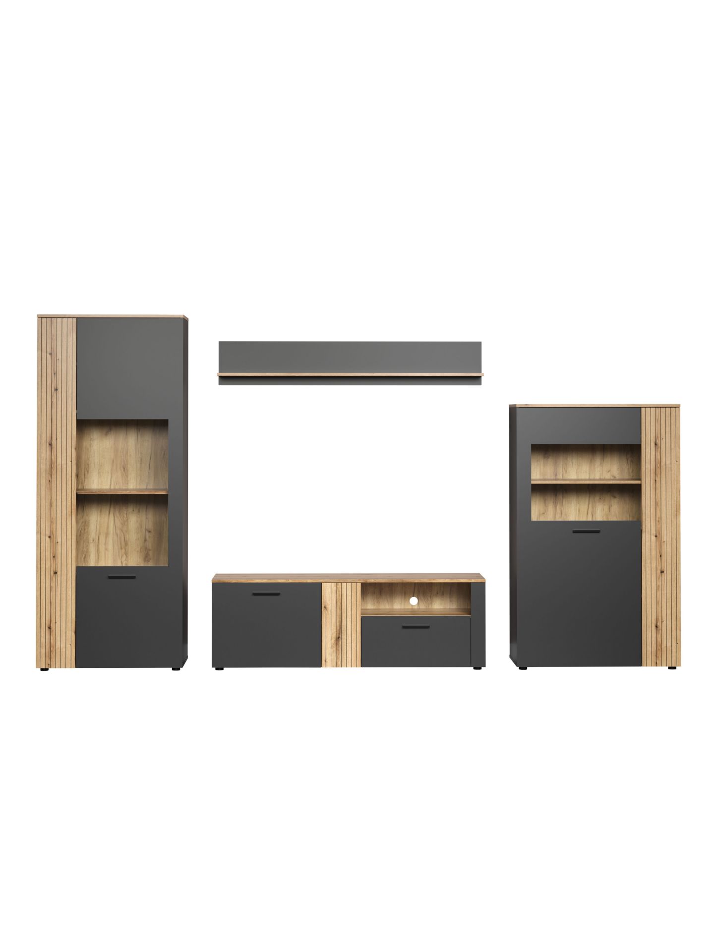 trendteam Esteban Anbauwand 4-tlg. Anthrazit Coast Evoke Oak