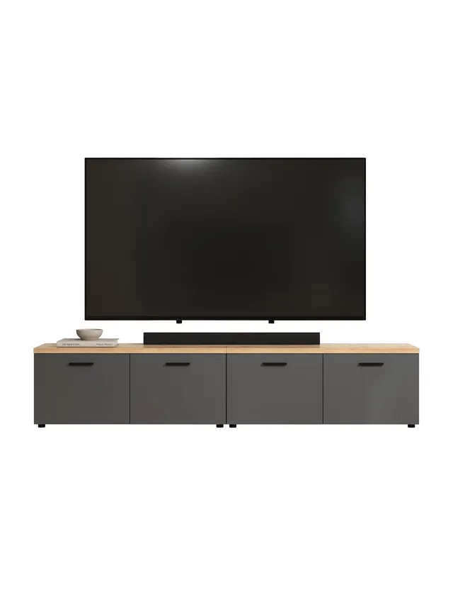 trendteam Baggio TV-Lowboard Anthrazit Evoke Eiche