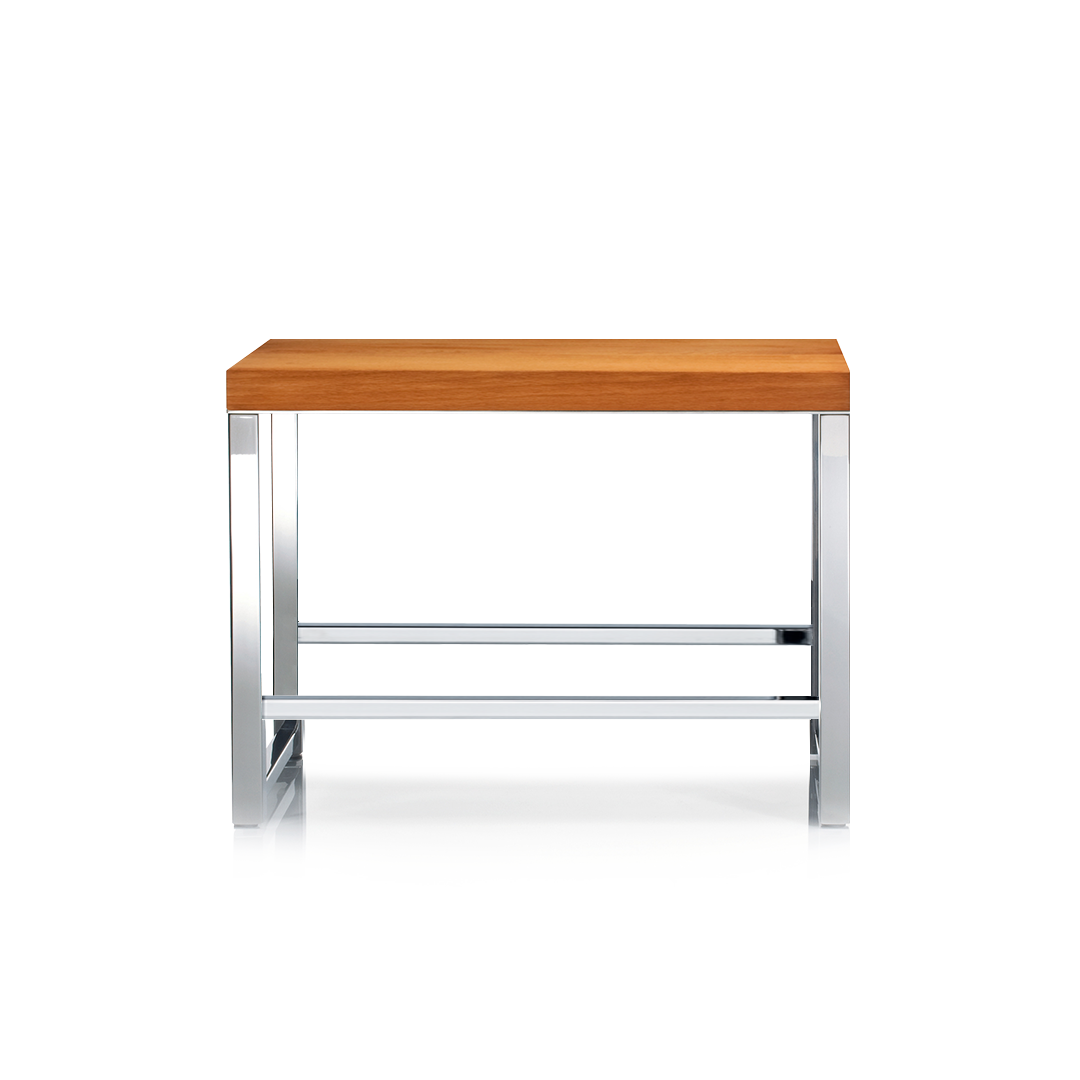 Decor Walther Onyo Wood SO Hocker Edelstahl Hellbraun