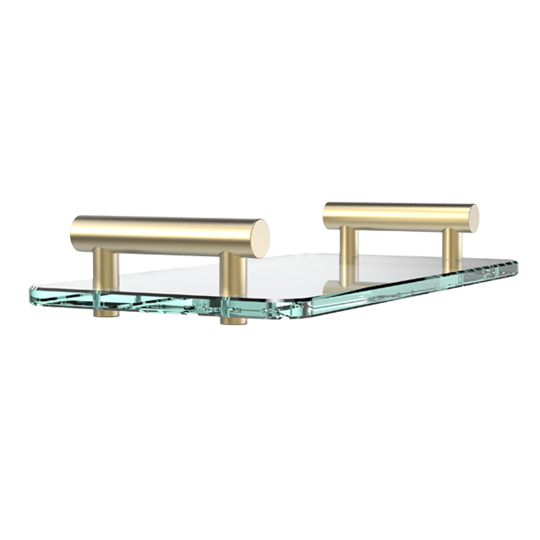Decor Walther Bar TAB Glastablett Klarglas Chrom Griffe Messing