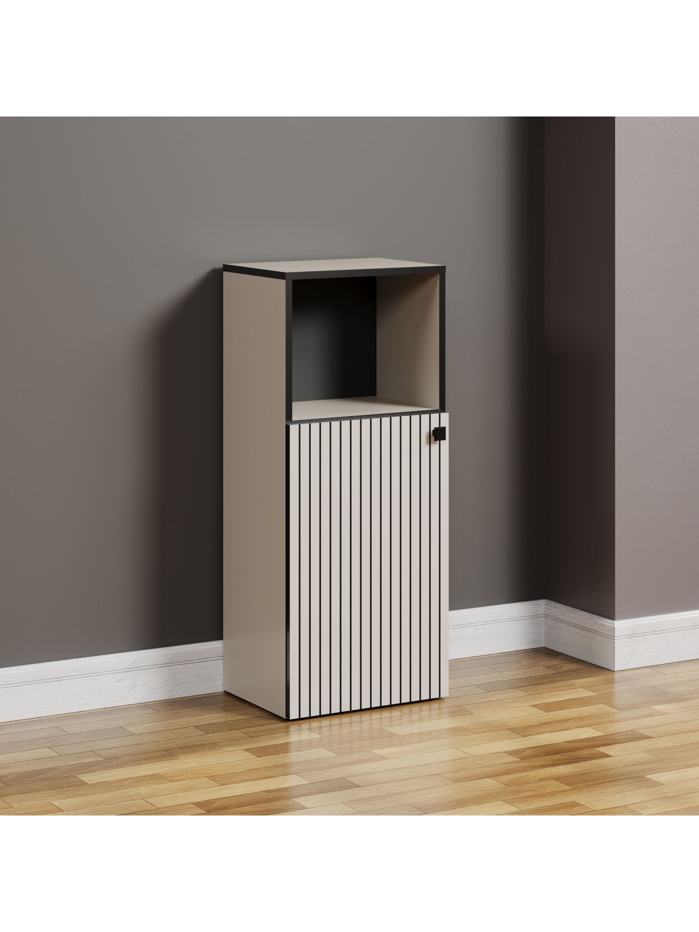 trendteam PureBliss Standschrank Cashmere schwarze Rillen