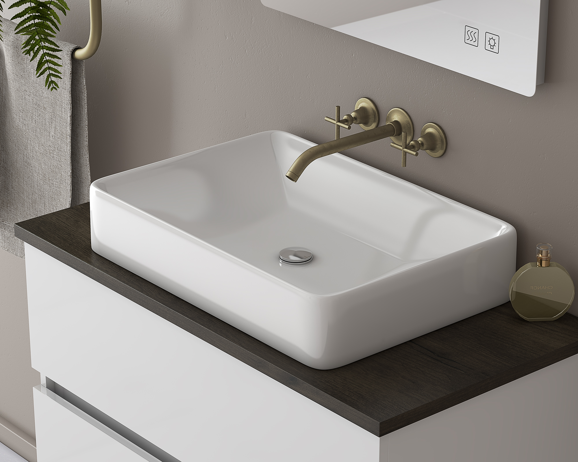 DROP Martinidis Luxus 80 Badmöbel Weiß 80 cm