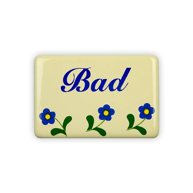 Münder Email Lagerschilder Bad Emailschild Blümchen 6x4