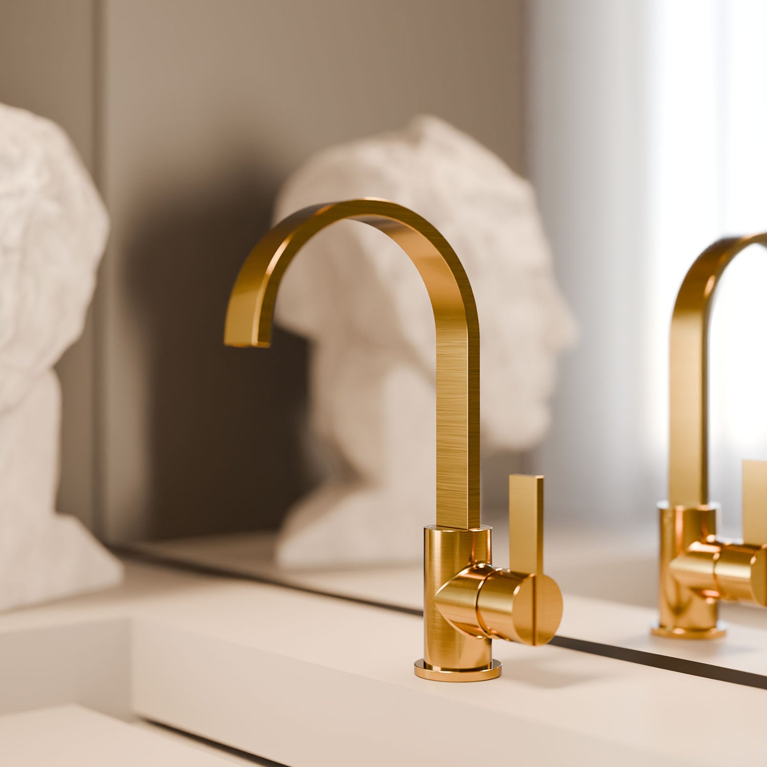 Treos Serie 195 Waschtischarmatur Brushed Gold 297 mm