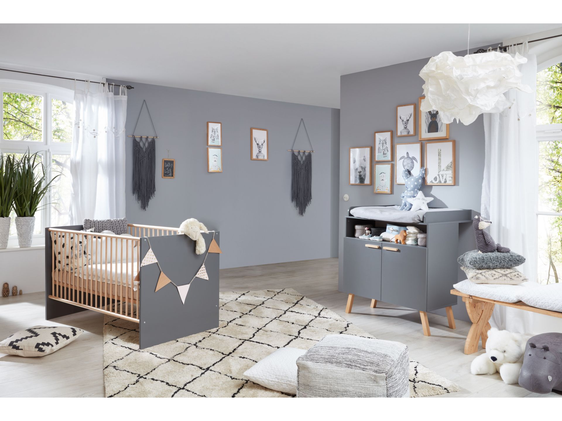 trendteam Mats Babyzimmer Kombination grau