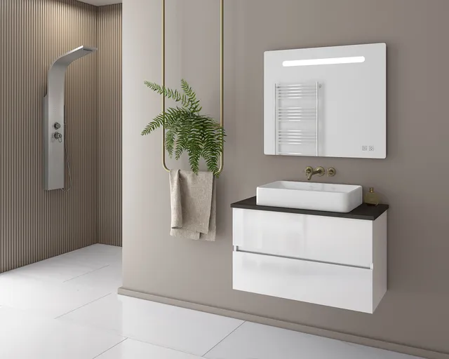 DROP Martinidis Luxus 80 Badmöbel Weiß 80 cm