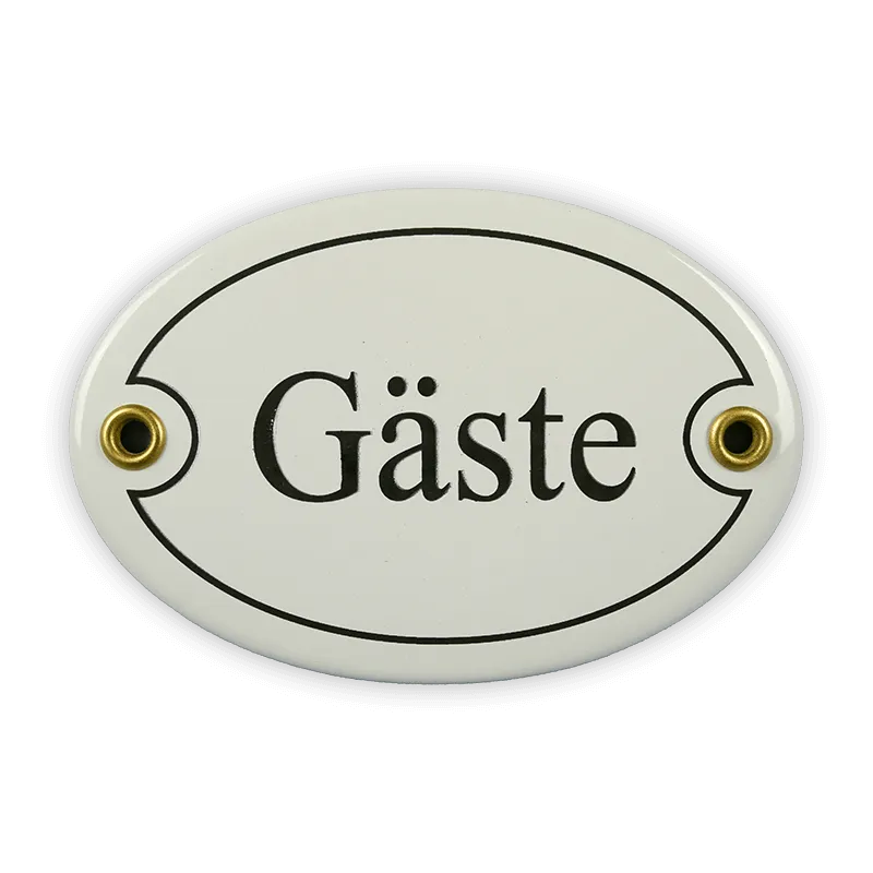 Münder Email Emaille Lagerschilder Gäste Türschild 10,5x7 cm weiß