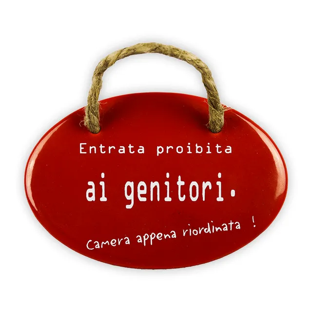 Münder Email Schild oval Entrata proibita 10,5x7 cm