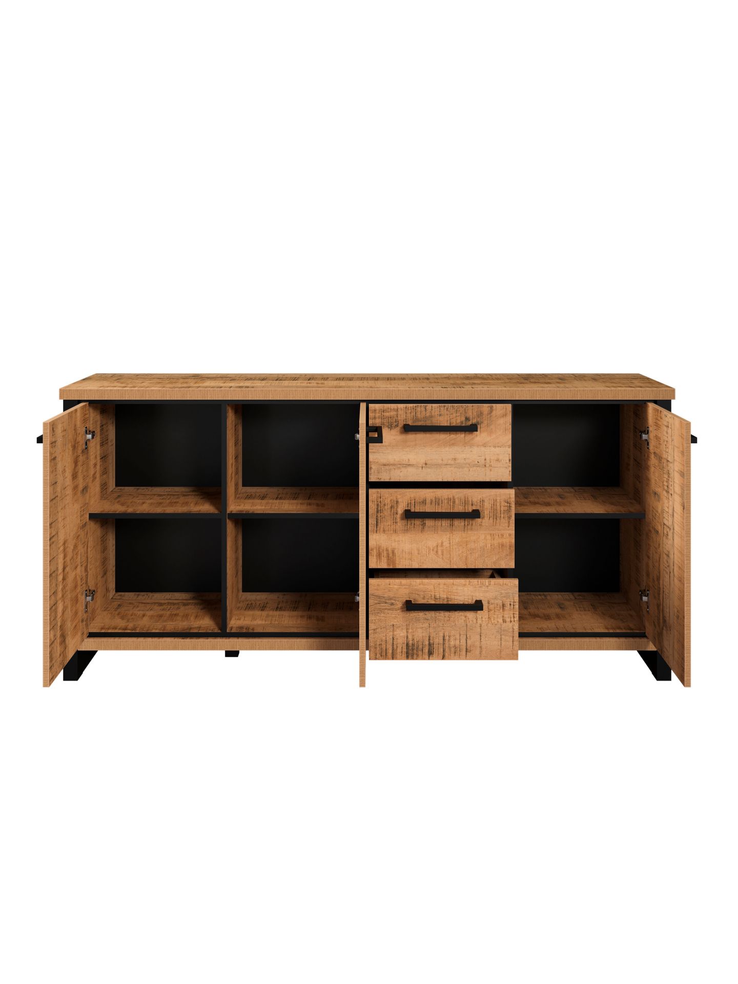trendteam Enna Sideboard Mango Stollen schwarzer Griff