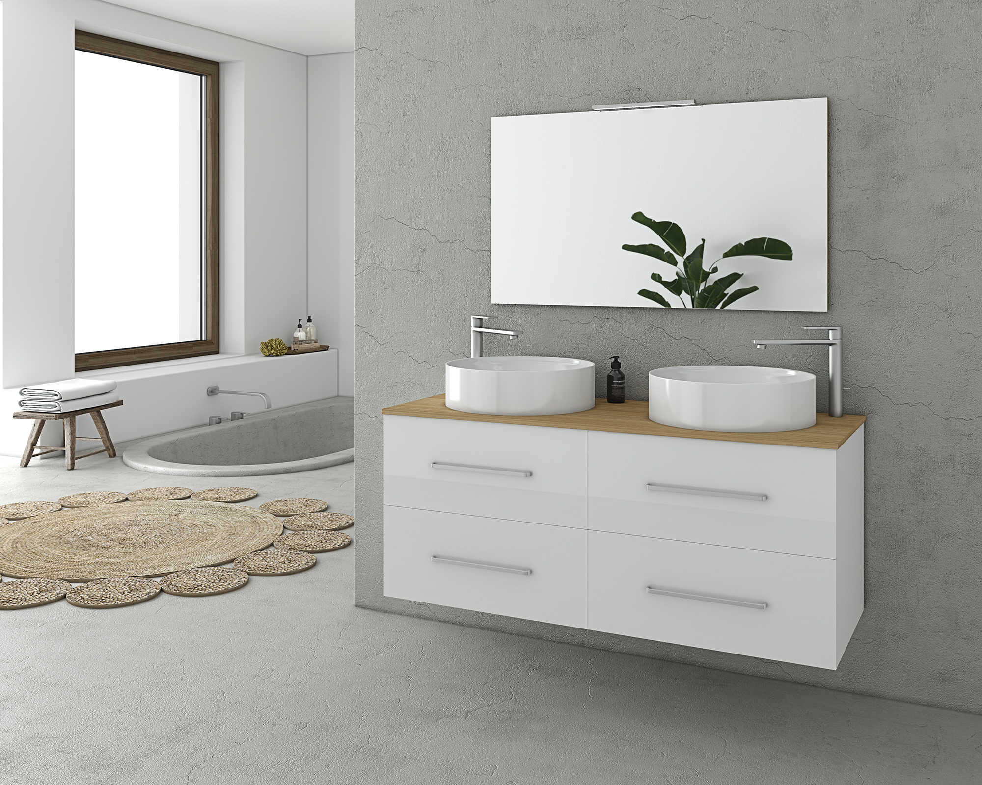 DROP Torino 120 White Top Badmöbel 120 cm Weiß