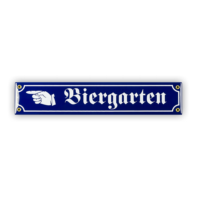 Münder Email Lagerschilder Mini-Straßenschild Biergarten 40cm