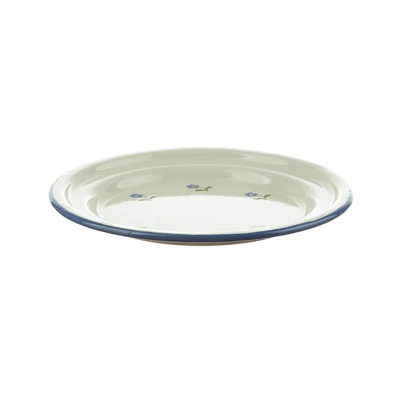 Münder Nostalgie-Geschirr Kinderteller 18 cm creme/blau Blümchen
