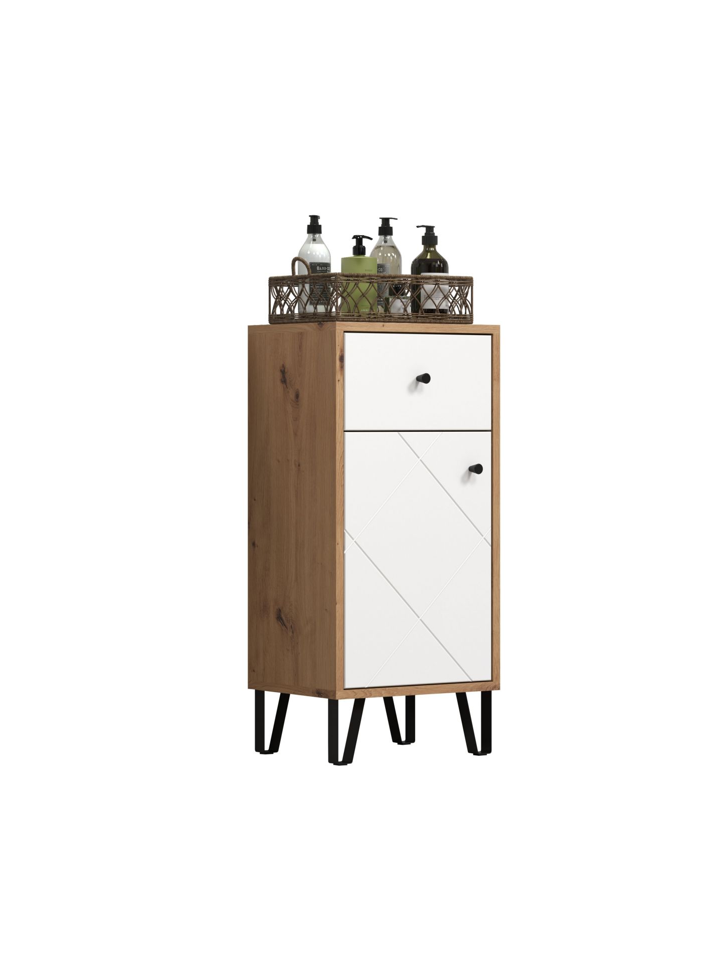 trendteam Touch Standschrank Artisan Eiche Weiß matt