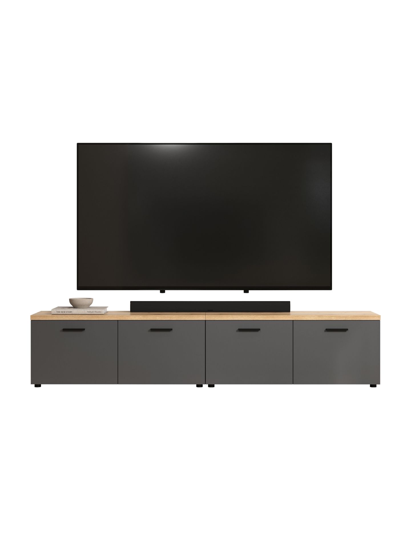 trendteam Baggio TV-Lowboard Anthrazit Evoke Eiche