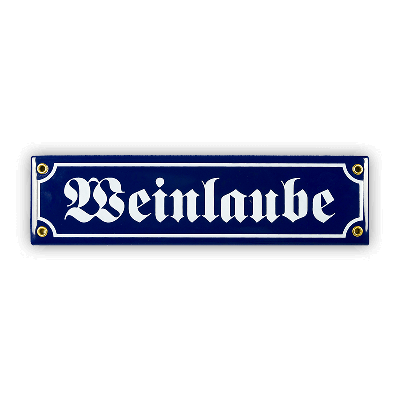 Münder Email Weinlaube Mini-Straßenschild 30 cm blau/weiß