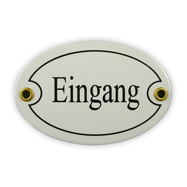 Münder Türschild Eingang oval 10,5x7 cm weiß/schwarz