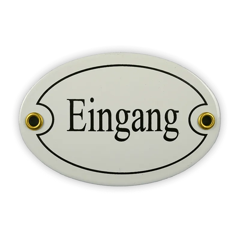 Münder Türschild Eingang oval 10,5x7 cm weiß/schwarz