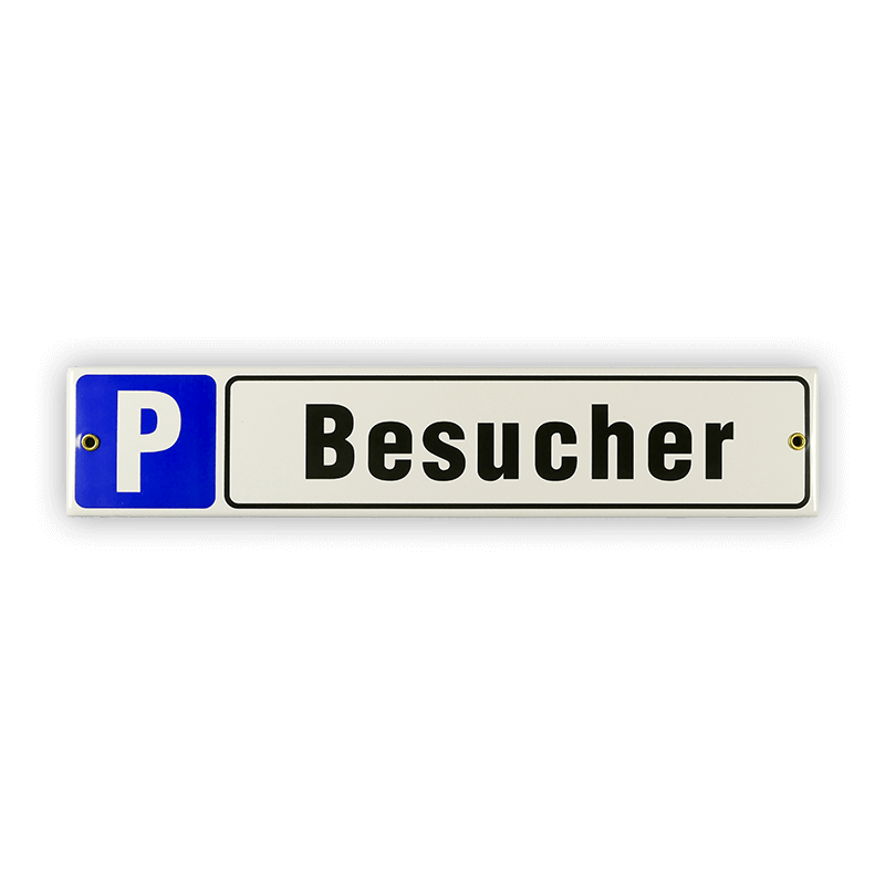 Münder Email Lagerschilder Emailschild P Besucher 40x8 cm